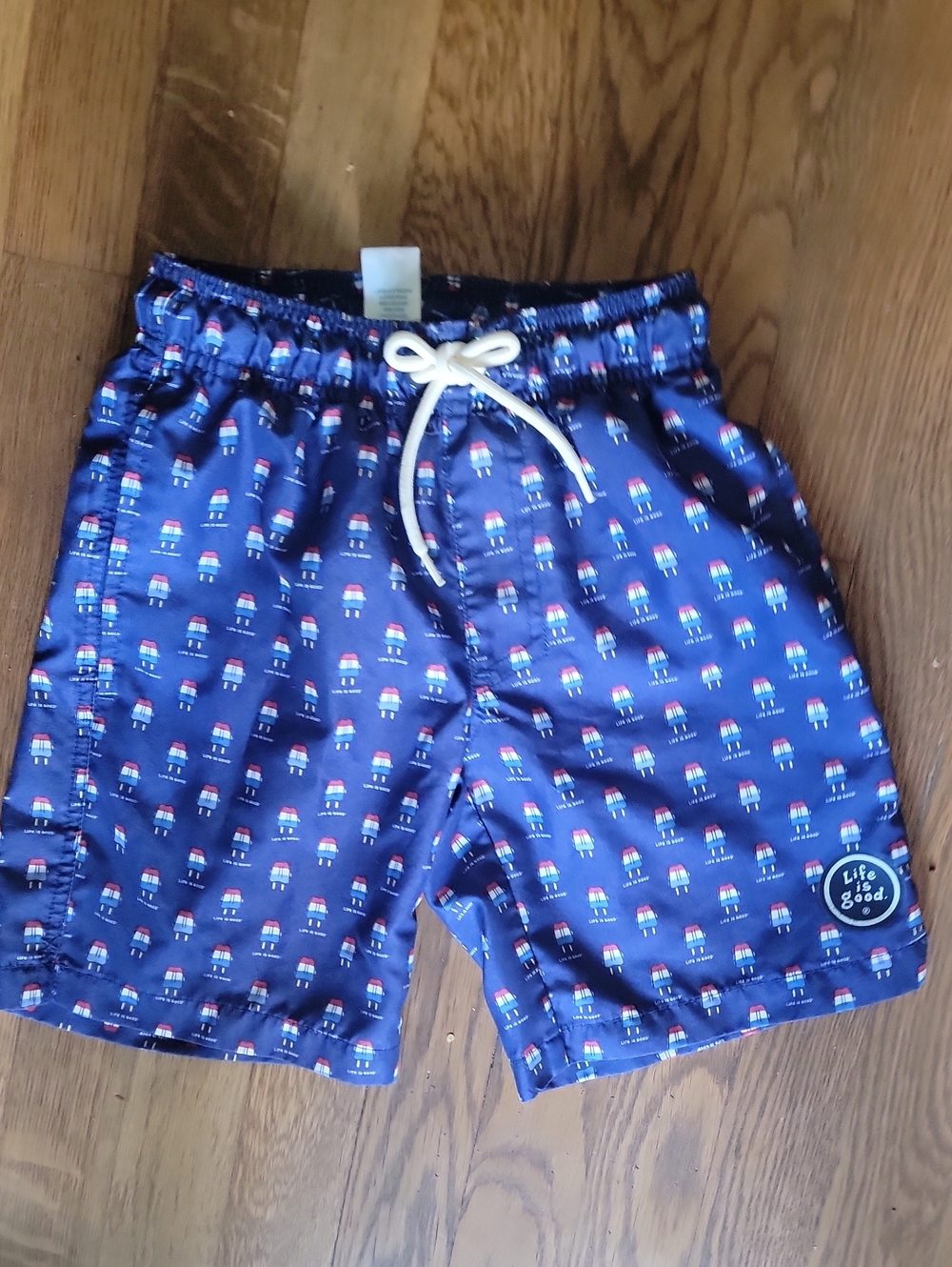 Life is Good Boys Navy Popsicle Print Swim Trunks